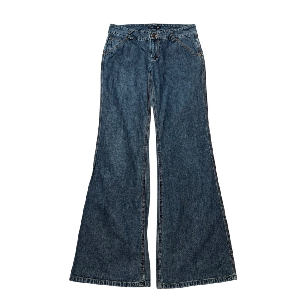 J.Crew T6 Women’s Flare Leg Jeans 32x34 Blue 100% Cotton Boho Festival Denim